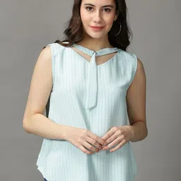 SHOWOFF Vertical Stripes Striped Tie-Up Detail Top-picture-35