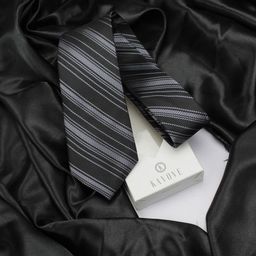 KOVOVE Men Black Striped Broad Tie-image-35