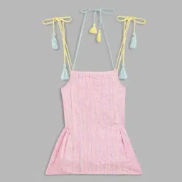 Blue Giraffe Girls Pink Cotton Embroidery 1 Top-image-98