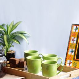 VarEesha Green 4-Pieces Solid Ceramic Cup Set-31