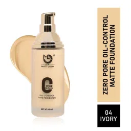 Matt Look Zero Pore Oil-Control Full Coverage Matte Foundation 04 Ivory - 45 ml image 1