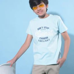 Crimsoune Club Kids Blue Graphic Print T-Shirt-image-14