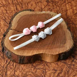FUNKRAFTS Girls Grey Melange & Pink Set of 2 Hairband-picture-6