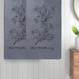 FABINALIV 2 Pieces Grey Floral Cotton 300 GSM Kids Bath Towels-68