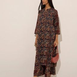 Utsa by Westside Navy Buta Printed A-Line Kurta image 1