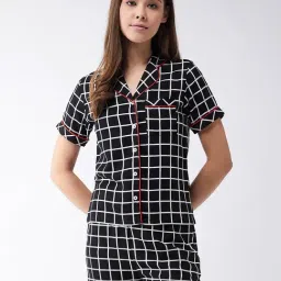 Miss Chase Black & White Checks Shirt With Shorts-picture-43