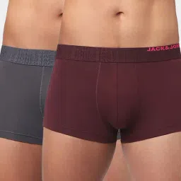Jack & Jones Wine & Grey Regular fit Trunks-Pack of Two-15