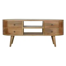 Artisan Furniture Brown Rounded Entertainment Unit (Natural Oak-ish Finish)-image-69