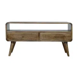 Artisan Furniture Brown Curved Grey Washed Media Unit-image-26