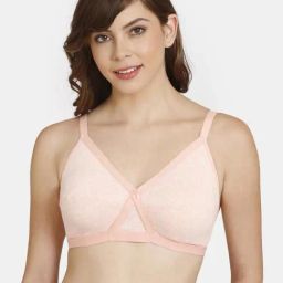 Rosaline by Zivame Peach Printed Non-padded Bra-image-99