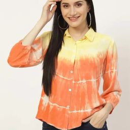 Maaesa Orange Tie & Dye Shirt-image-94