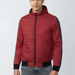 Academy By Van Heusen Maroon Slim Fit Quilted Hooded Jacket-image-52