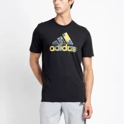 Adidas Black Cotton Regular Fit Printed Sports T-Shirt-image-75