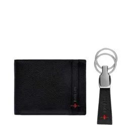 Mai Soli Black & Red Leather Bi-Fold Wallet & Key Ring Gift Set-17