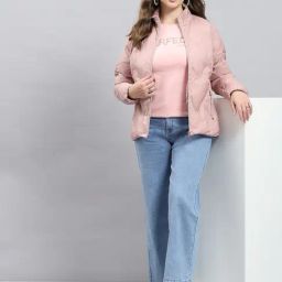 Monte Carlo Peach Regular Fit Self Pattern Design Jacket image 5