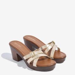 LUNA BLU by Westside Gold Multi-Strap Block Sandals-image-90