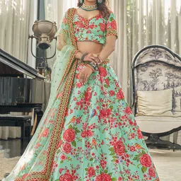 DIVASTRI Embellished Sequinned Semi-Stitched Lehenga & Unstitched Blouse With Dupatta-image-87