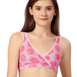 Soie Pink Printed Medium Coverage Lounge Bra With Removable Cups image 1