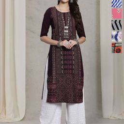 7Threads Selection Of 6 Ethnic Motifs Printed Straight Kurtas-image-24