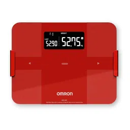 Omron HBF 255T BT Enabled Digital Full Body Composition Monitor with 4 User & Guest Mode (Red) image 1