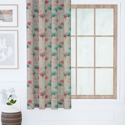Story@home Grey & Blue Floral Sheer Window Curtain-image-17