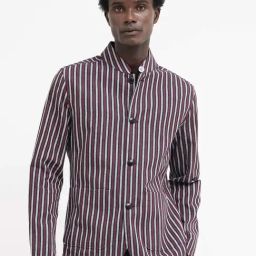 Rare Rabbit Maroon Relaxed Fit Stripes Jacket-picture-33