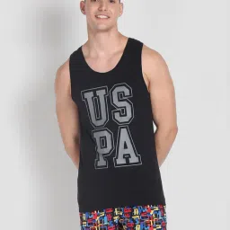 U.S. Polo Assn. Black Cotton Regular Fit Printed Vest-picture-13