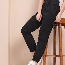 Mast & Harbour Women Paper Bag Waist Jogger Jeans-image-73