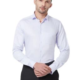 Kenneth Cole Lilac Slim Fit Cotton Shirt-image-91