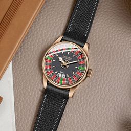 DOUBLERUN Men Dial & Leather Straps Analogue Multi Function Watch H05N12020-39