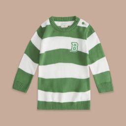 Pantaloons Baby Green & White Striped Full Sleeves Sweater-image-43