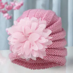 Babymoon Kids Self Design Flower Cotton Beanie Cap-picture-14