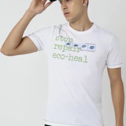 Wildcraft White Cotton Regular Fit Printed T-Shirt-image-31