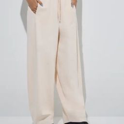 Studiofit by Westside Beige Solid High-Rise Cotton Track Pants-image-71