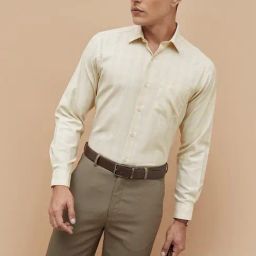 Code By Lifestyle Beige Regular Fit Checked Shirt-71