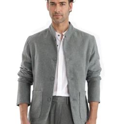 Rare Rabbit Green Regular Fit Solid Shaket-image-26