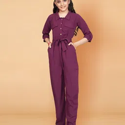 FASHION DREAM Girls Solid Basic Jumpsuit-11