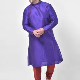 Deyann plus men purple yoke design kurta-23