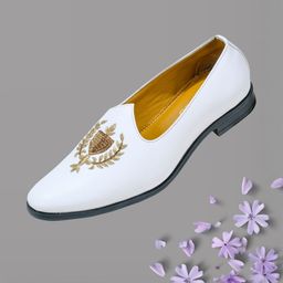 DEEUCO Men Woven Design PU Mojaris-image-93