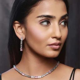 Priyaasi Blocks Baby Pink Necklace Set-image-75