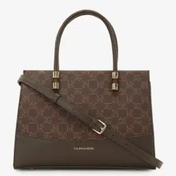 U.S. Polo Assn. Brown Printed Satchel Handbag-picture-30