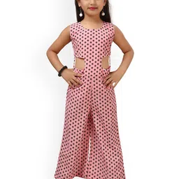 ADIVA Girls Pink & Brown Printed Basic Jumpsuit-image-97
