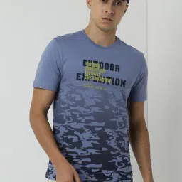 Wildcraft Navy Blue Cotton Regular Fit Printed T-Shirt-image-49