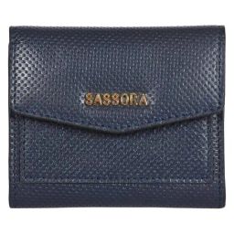 SASSORA Dot Blue Casual Leather Tri-Fold Wallet for Women-22