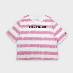 TOMMY HILFIGER Girls Pink Logo Regular Fit Cotton T Shirt-picture-20