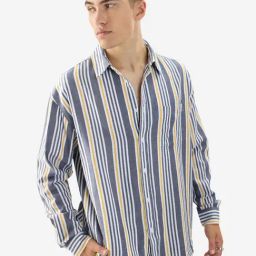 The Souled Store Blue & Red Relaxed Fit Striped Shirt-image-20