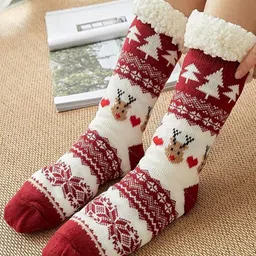 Alexvyan Women Patterned Calf Length Thermal Socks-2