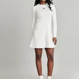 TOMMY HILFIGER Ecru Solid Dress-picture-24