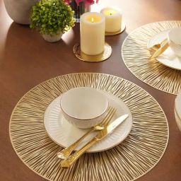 Pure Home and Living Gold PVC Textured Placemats-image-38