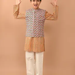 LilPicks Kids Multicolor Printed Full Sleeves Kurta, Jacket with Pyjamas-image-12